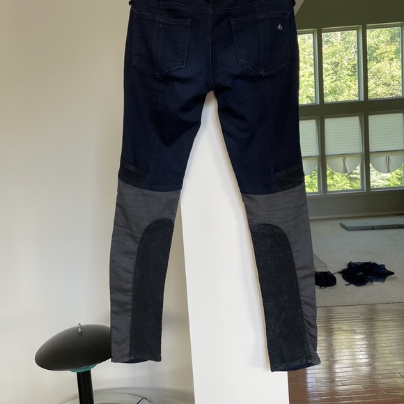 Womens RAG & BONE Dark Wash Midnight Slim Skinny Jeans Sz 26 Lamb Leather - Picture 5 of 9